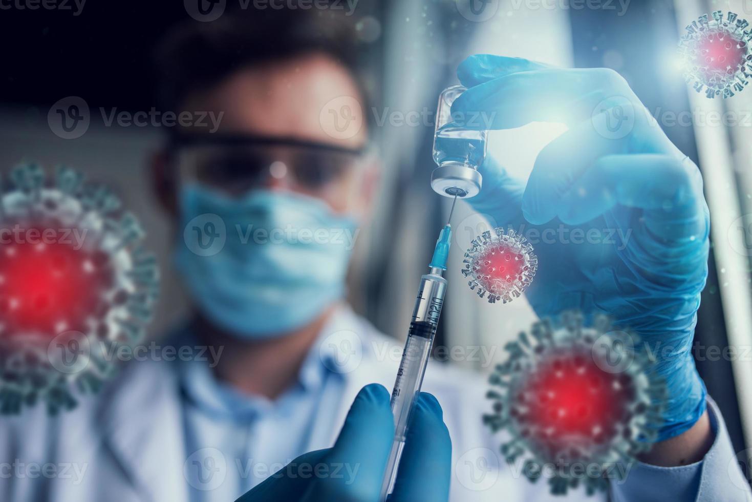 medisch wetenschap laboratorium. concept van virus en bacterie Onderzoek foto