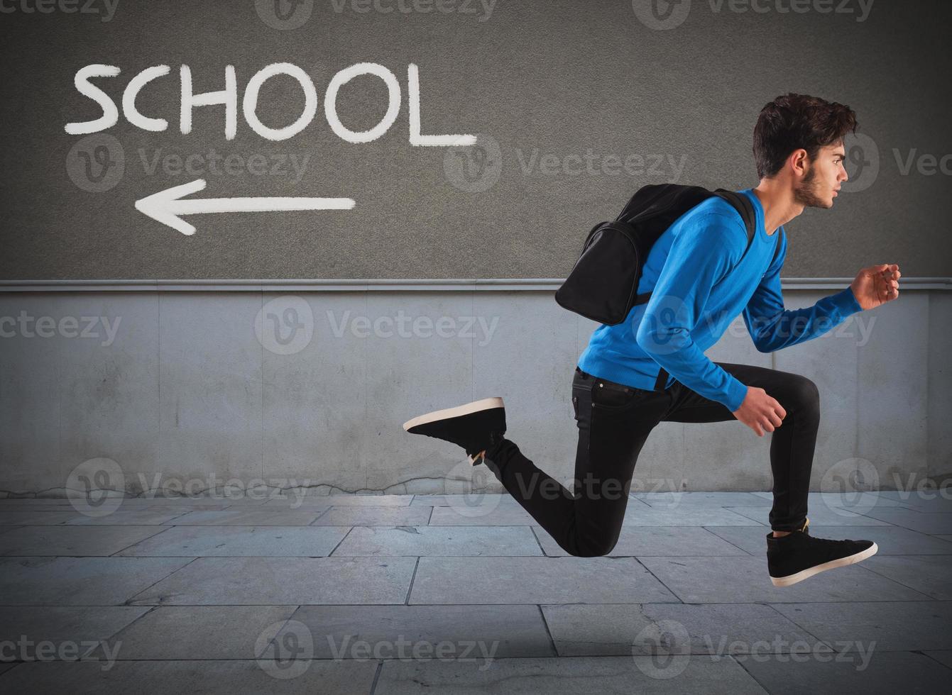 rennen weg van school- foto