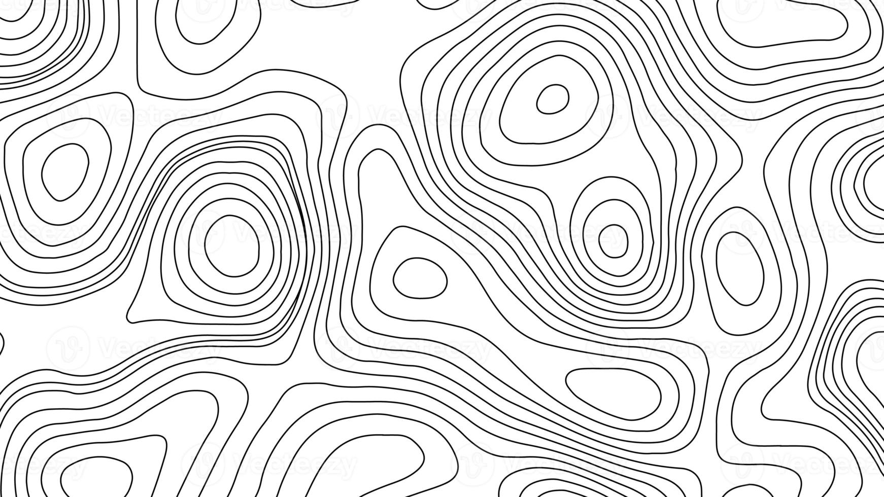 topografisch achtergrond en textuur. abstractie met plaats voor tekst. topo backdrop lijnen, contour, geografisch rooster. modern zwart en wit topografisch contouren lijnen van bergen. topografie kaart kunst foto