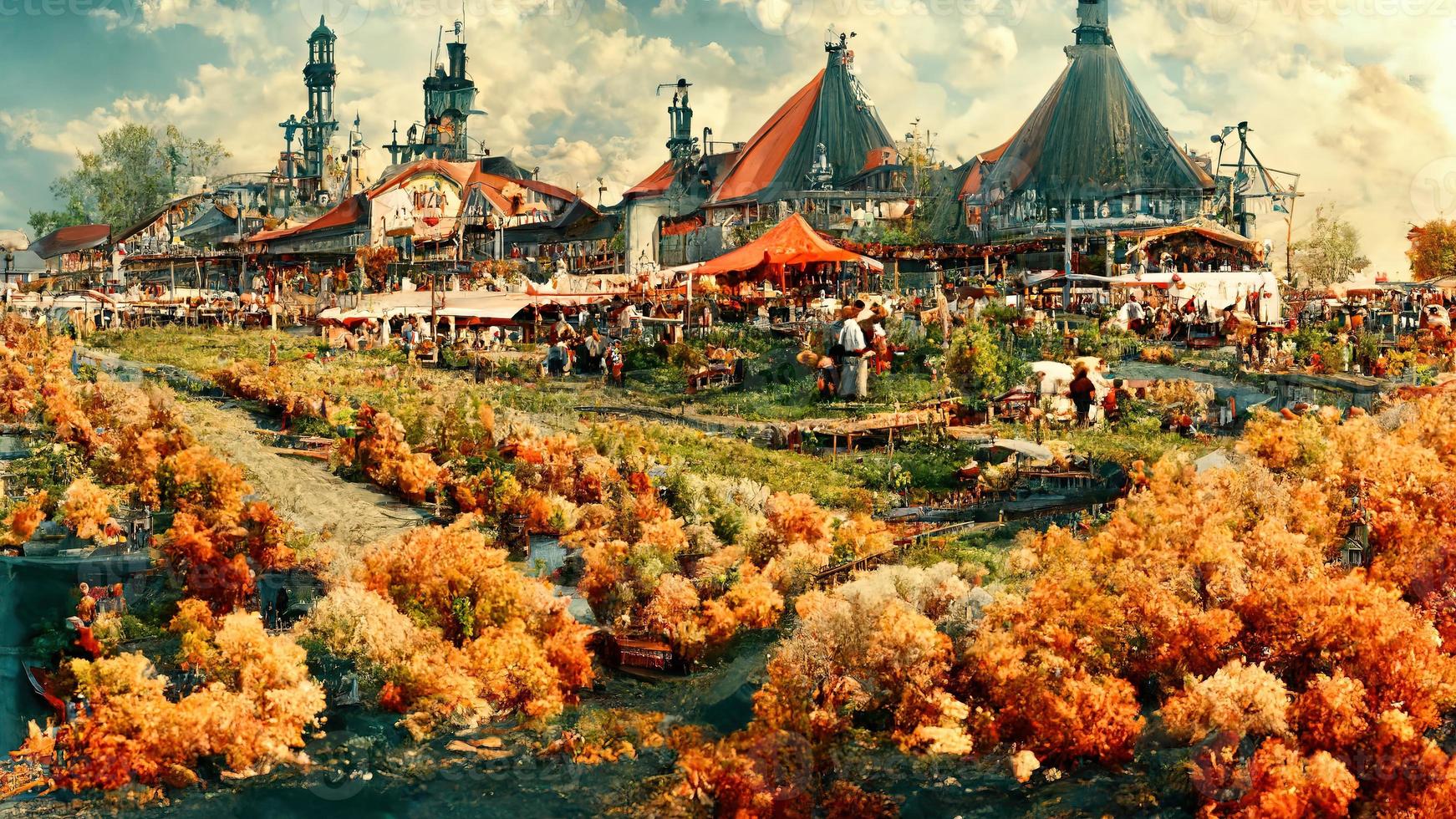 landschap in eer van de oktoberfeest vakantie met haar attributen foto