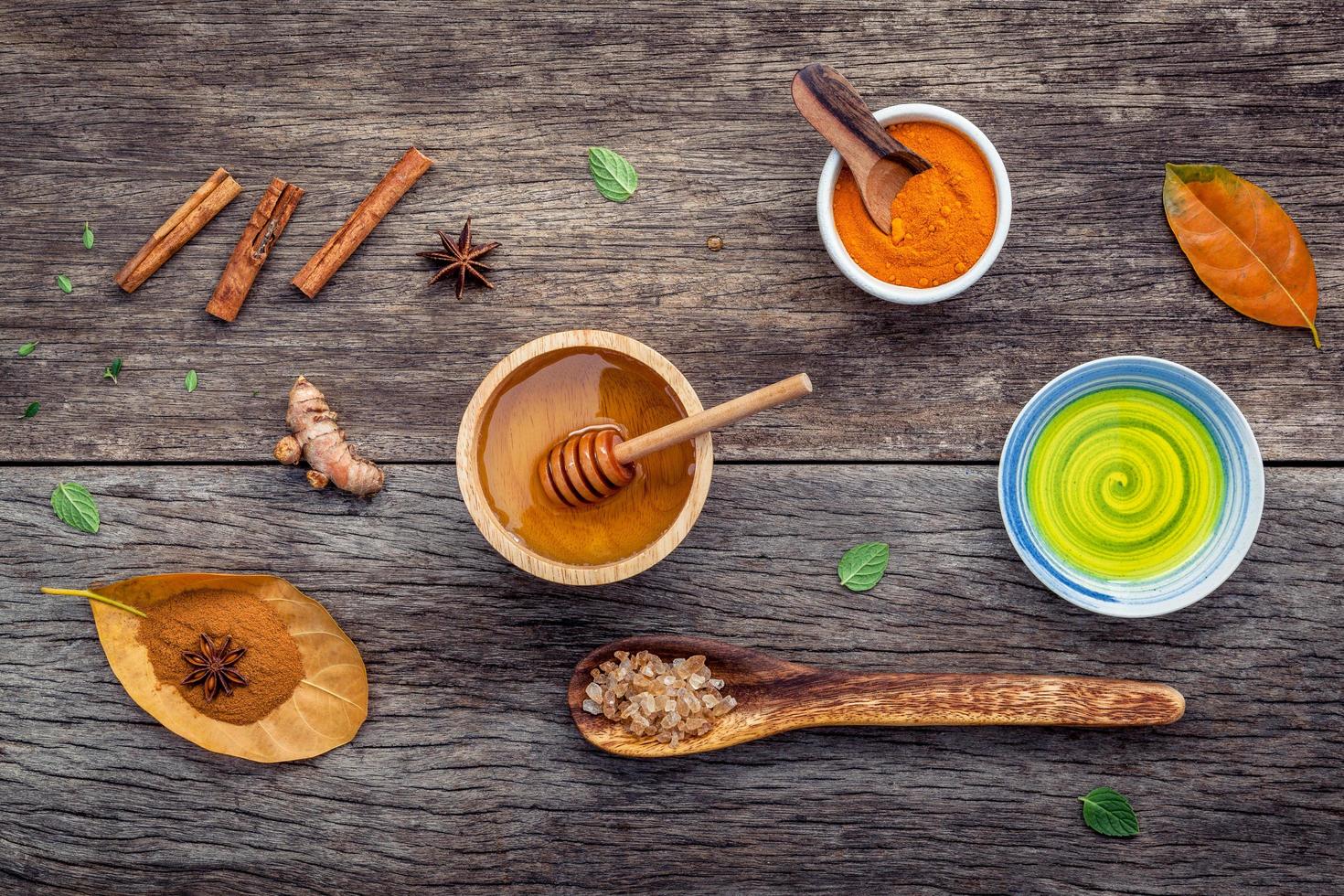 herfst smaken bovenaanzicht foto