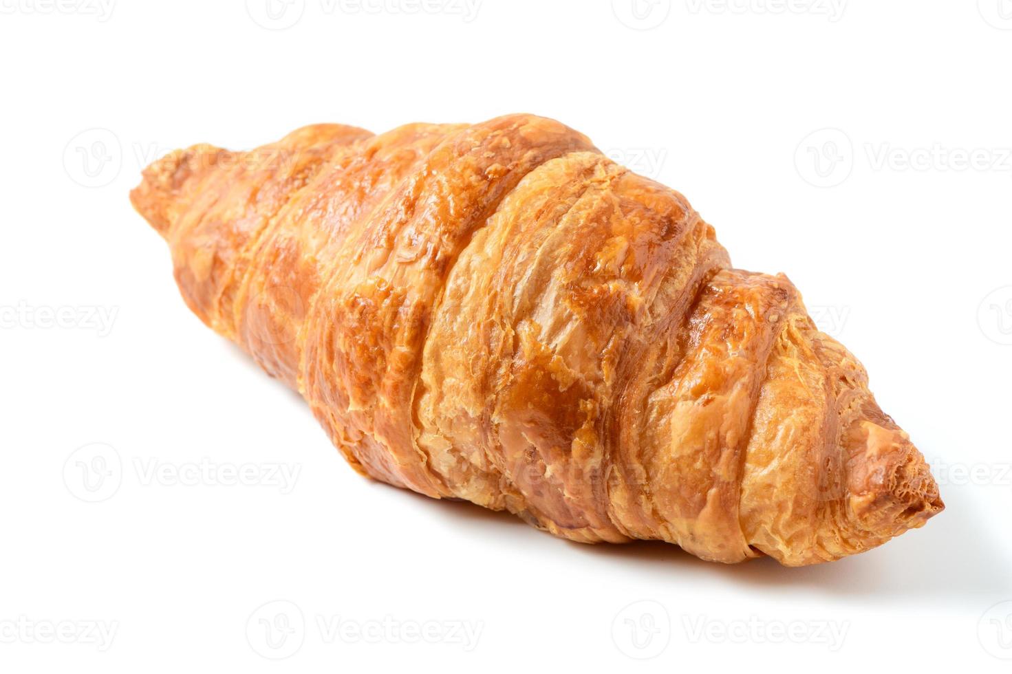 boter croissant geïsoleerd Aan wit achtergrond, eigengemaakt bakkerij foto