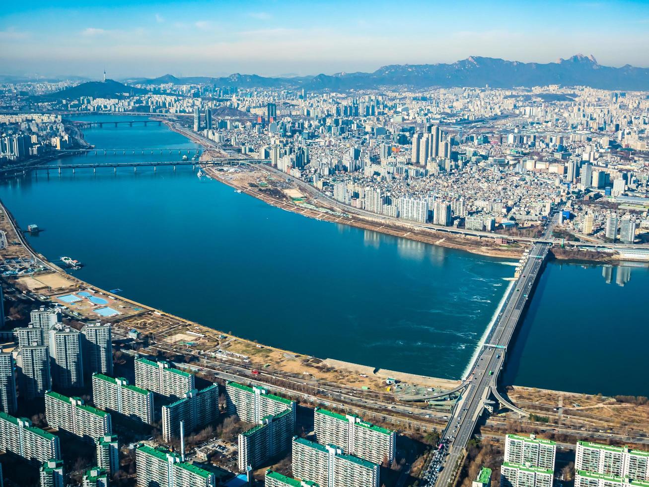 luchtfoto van seoul city, zuid-korea foto