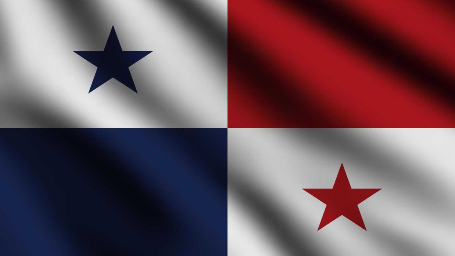 Panama vlag blazen in de wind. vol bladzijde vliegend vlag. 3d illustratie foto