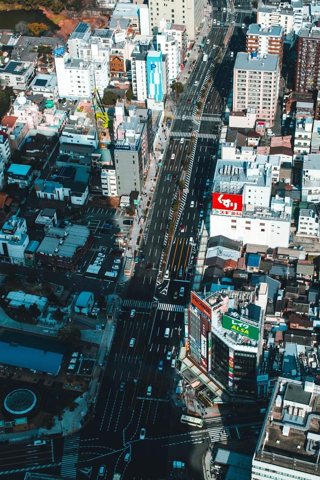 luchtfoto van osaka, japan foto