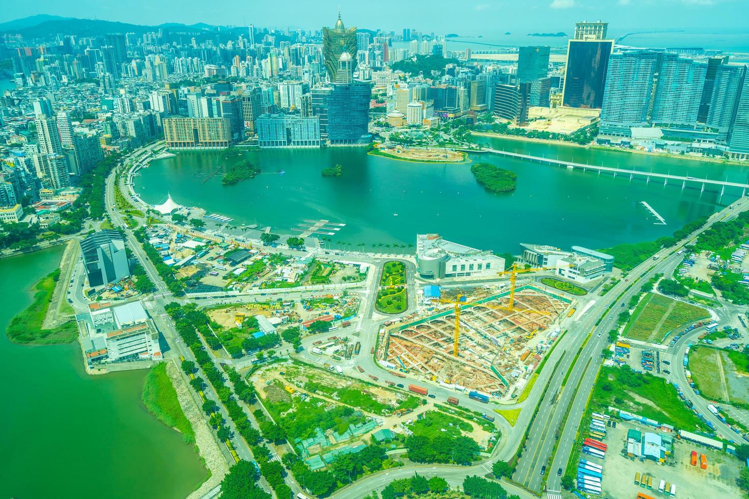 luchtfoto van de stad Macau, China foto