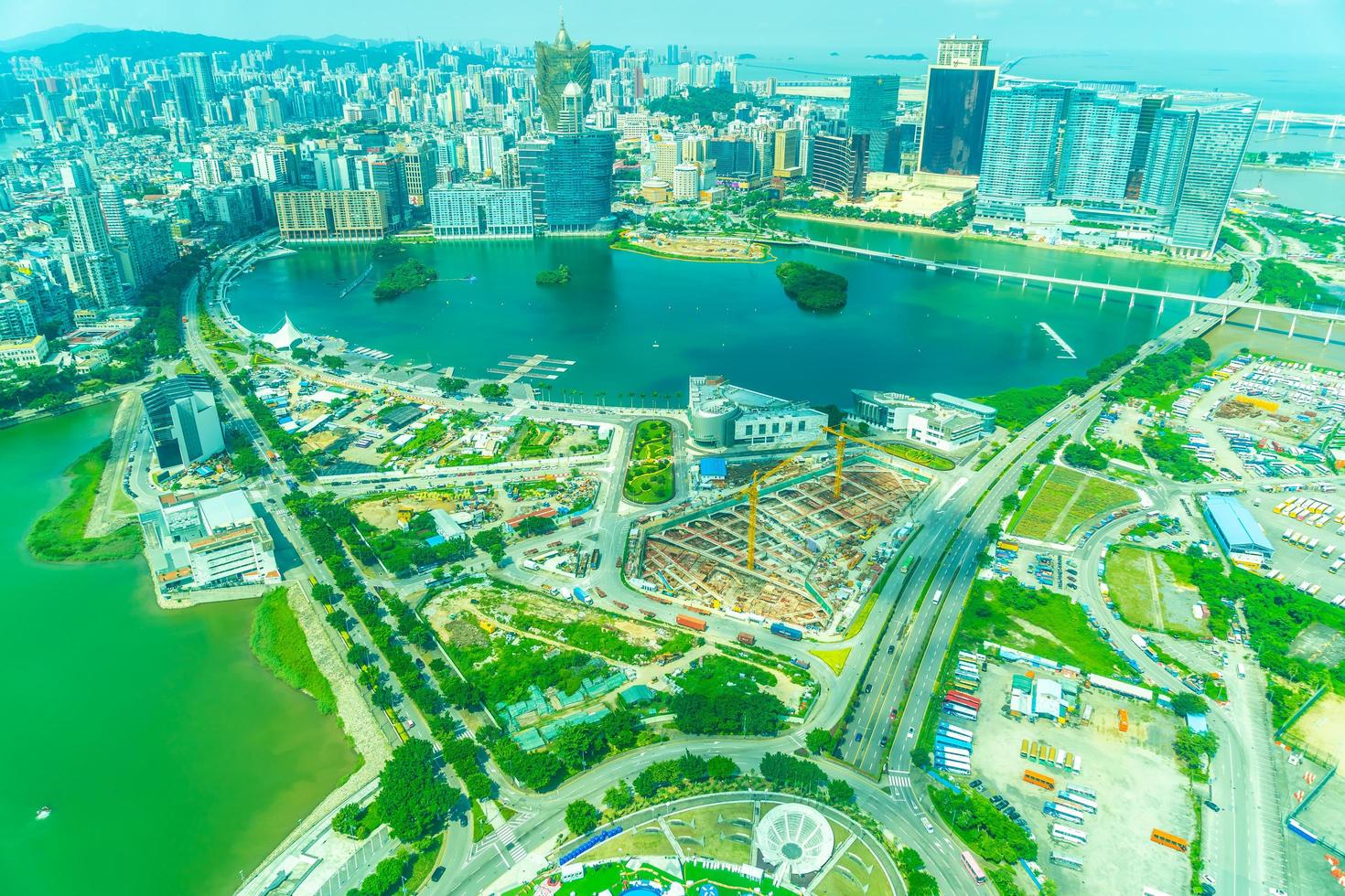 luchtfoto van de stad Macau, China foto
