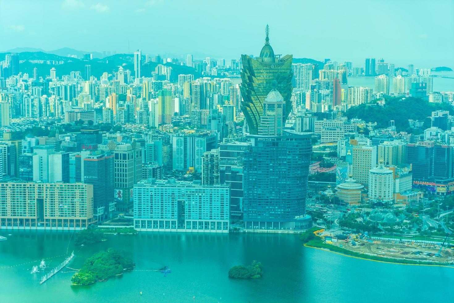 luchtfoto van de stad Macau, China foto