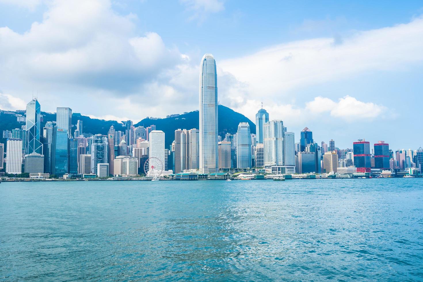 hong kong skyline van de stad, china foto