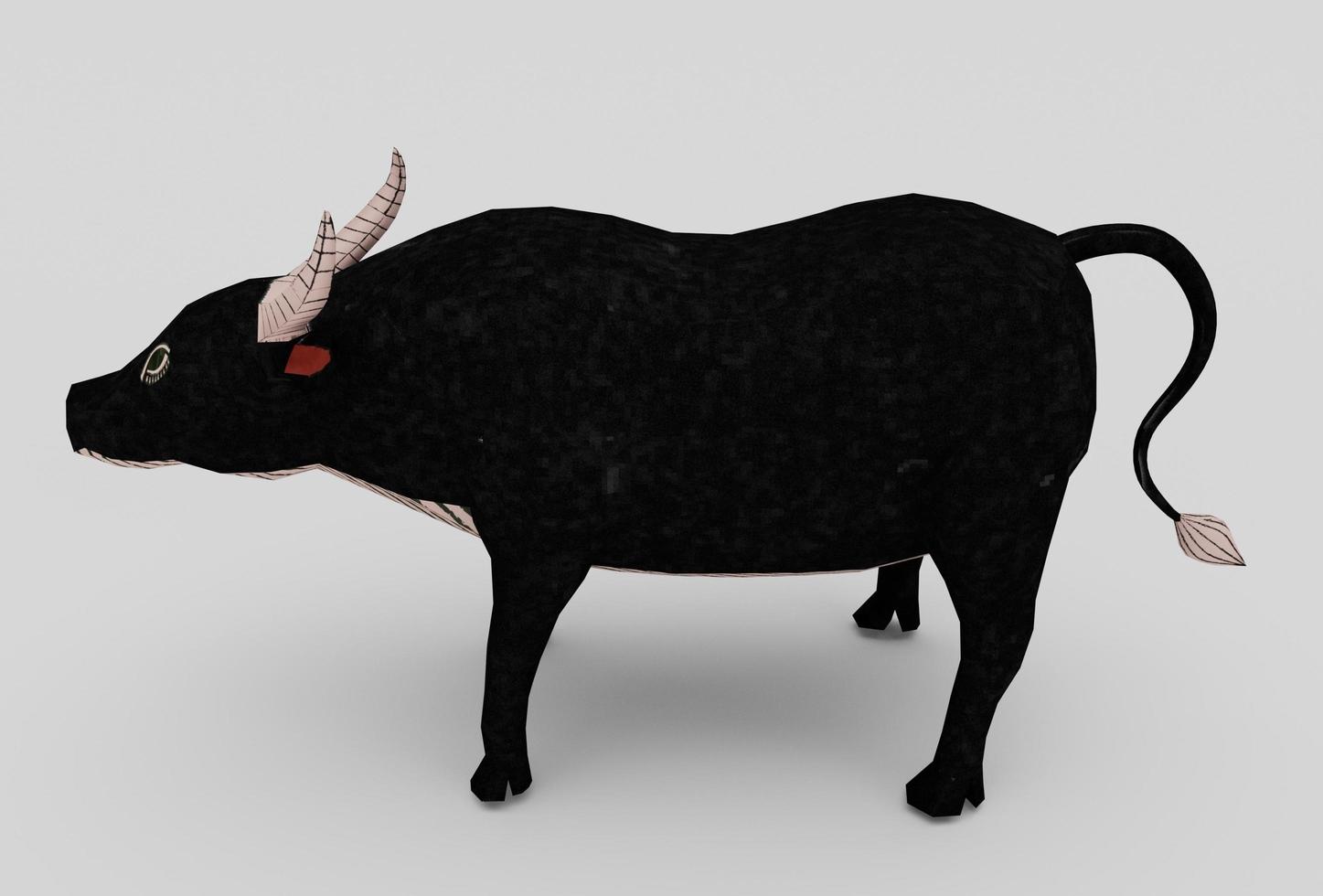 buffel minimaal 3d illustratie Aan wit achtergrond. foto