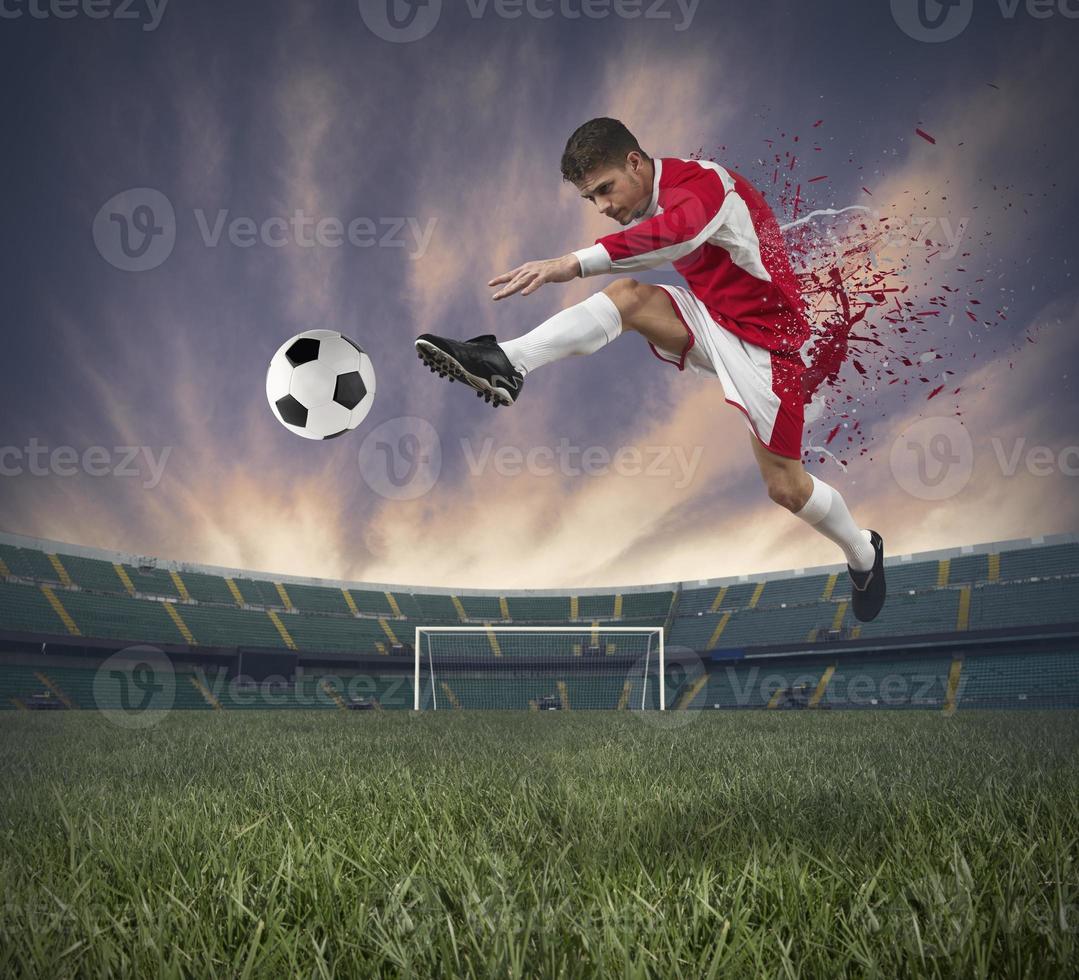 Amerikaans voetbal speler jumping foto