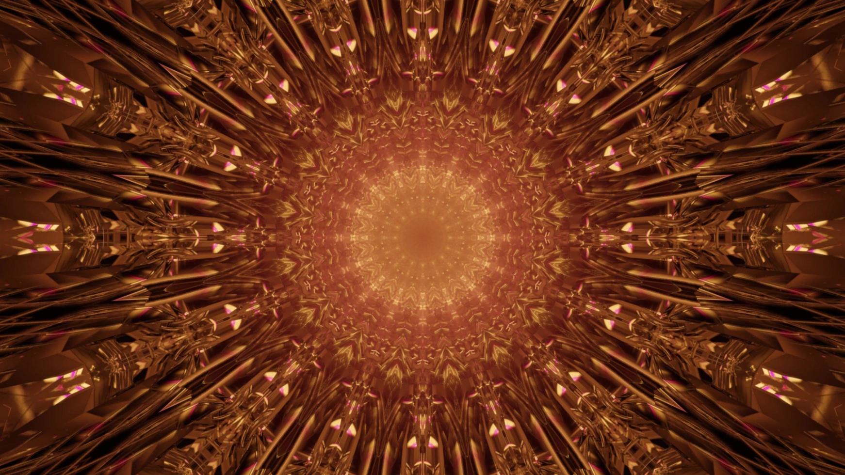 gouden caleidoscoop ornament 3d illustratie foto
