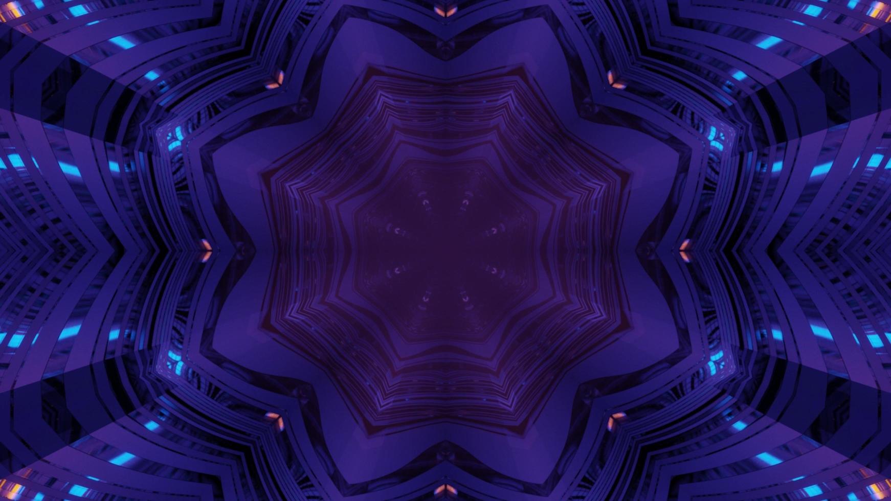 gloeiende paarse geometrische ornament 3d illustratie foto