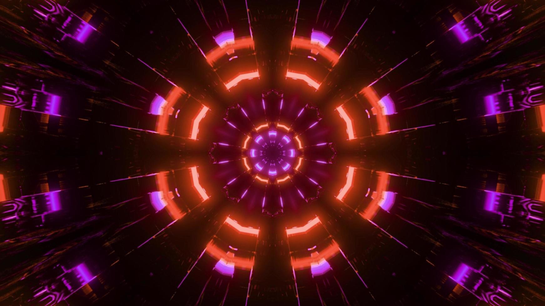 gloeiende symmetrische stralen in 3d illustratie foto