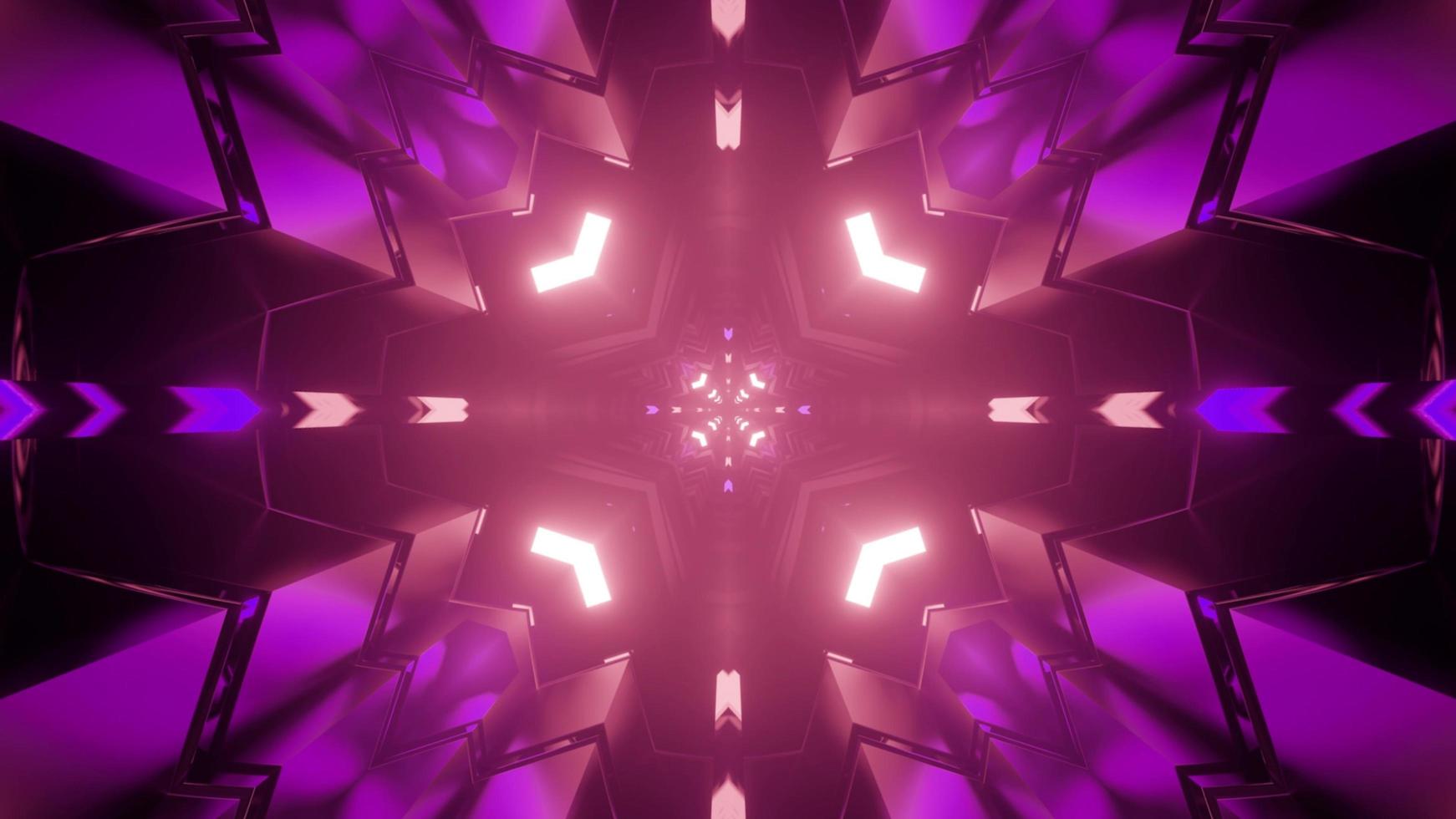 caleidoscooppatroon met futuristische geometrische figuren in 3d illustratie foto