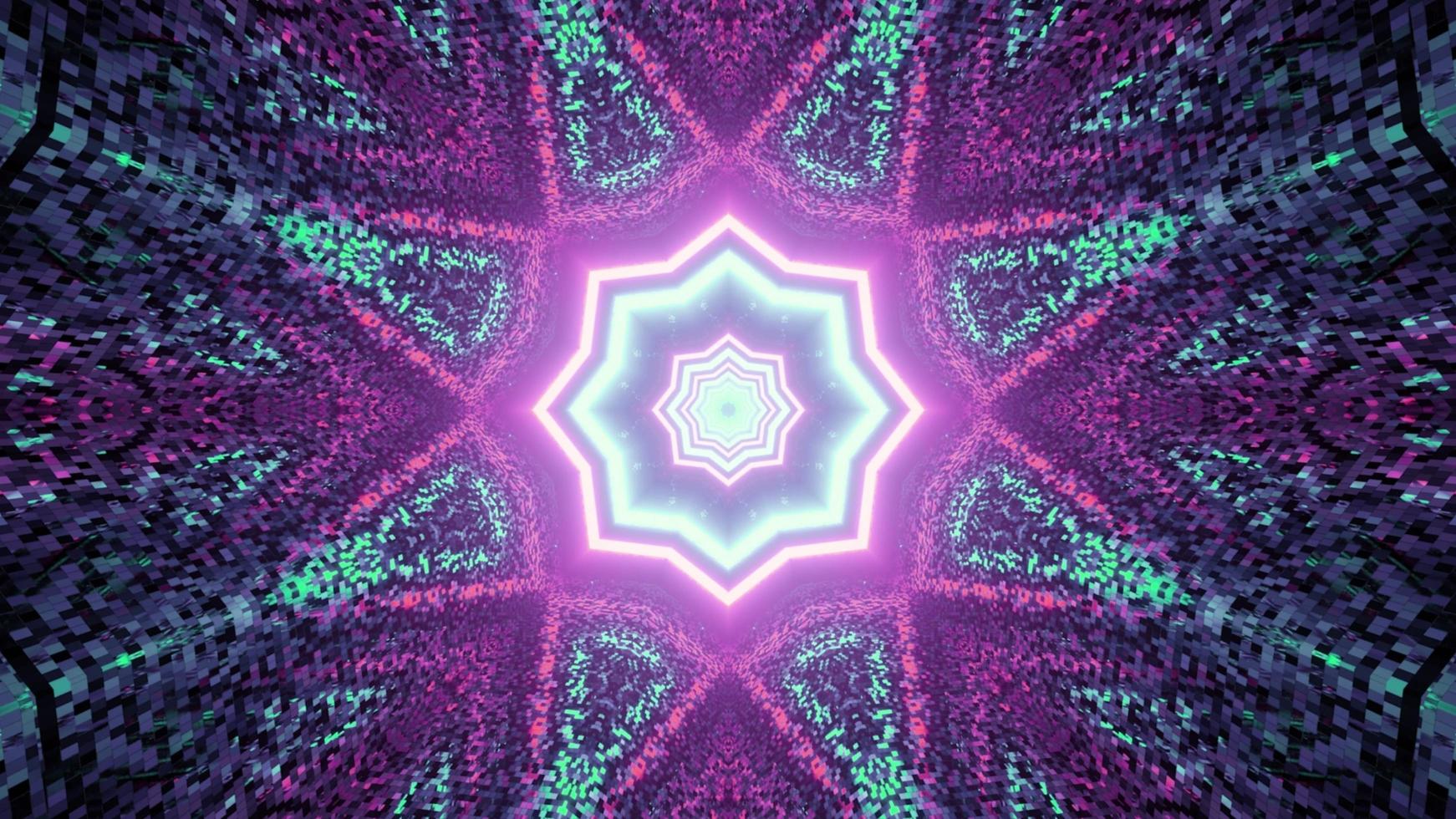abstract structuurpatroon met neonlichten in 3d illustratie foto