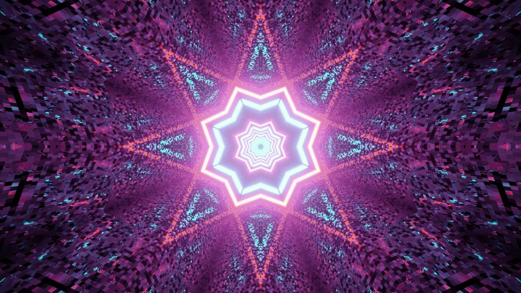 3d illustratie van creatieve roze neontunnel foto