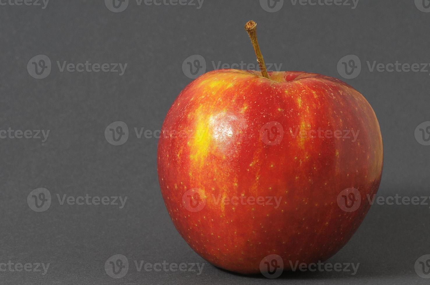 rood appel Aan grijs achtergrond foto