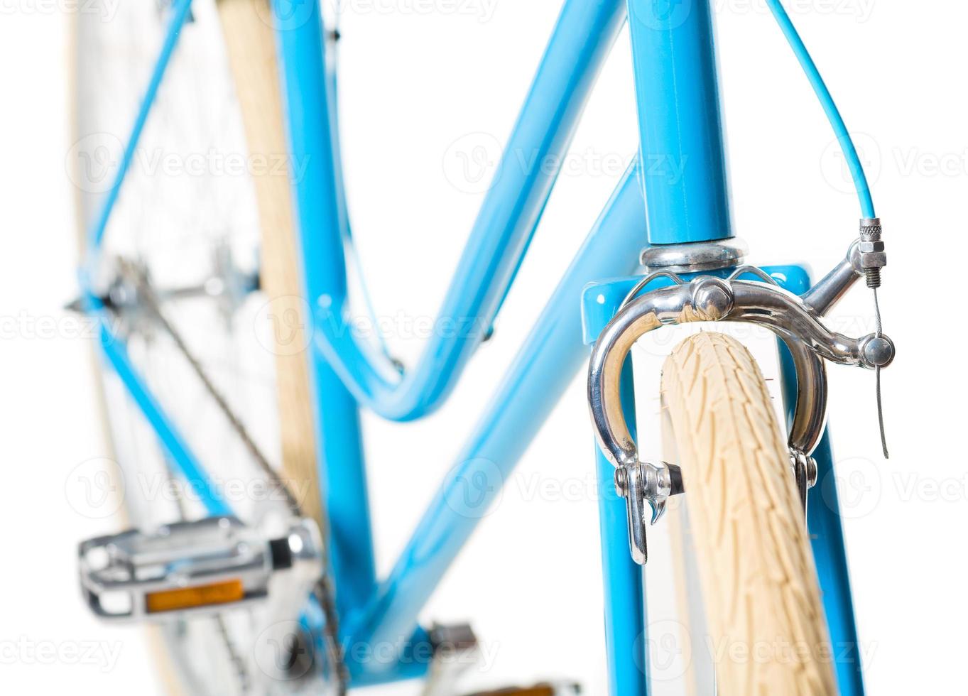 elegant vrouwen blauw fiets geïsoleerd Aan wit foto