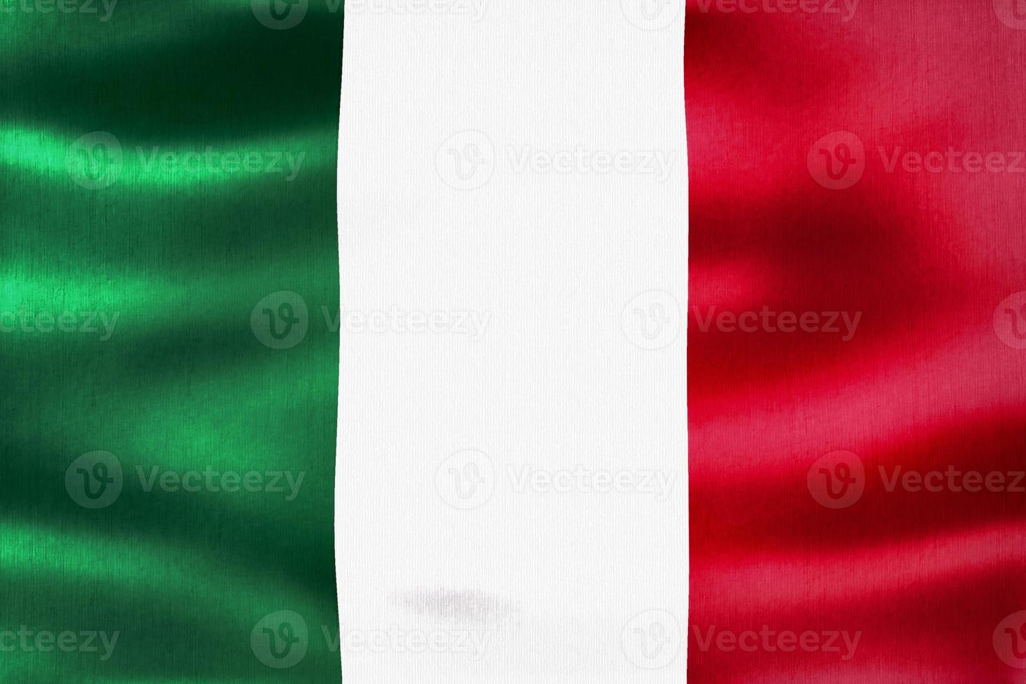 3D-illustratie van een vlag van Italië - realistische wapperende stoffen vlag foto