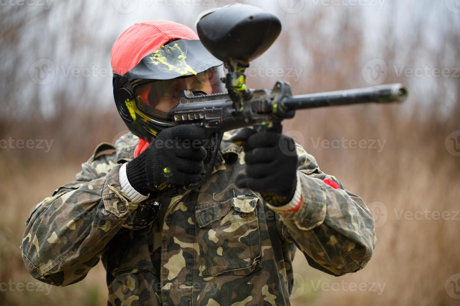 paintball sport speler vervelend beschermend masker foto