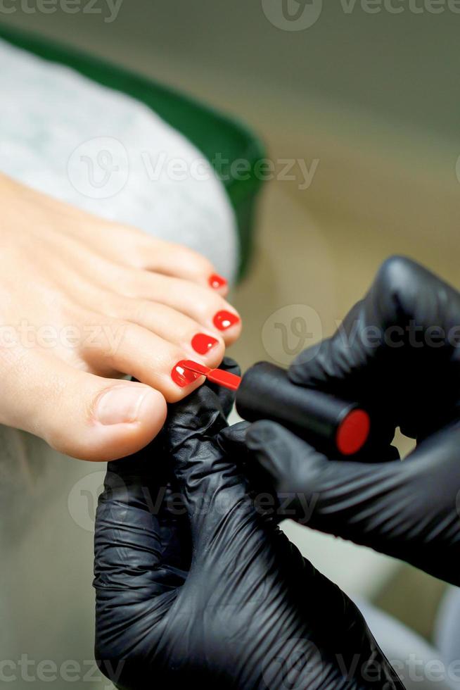 pedicure toepassen rood nagel Pools foto