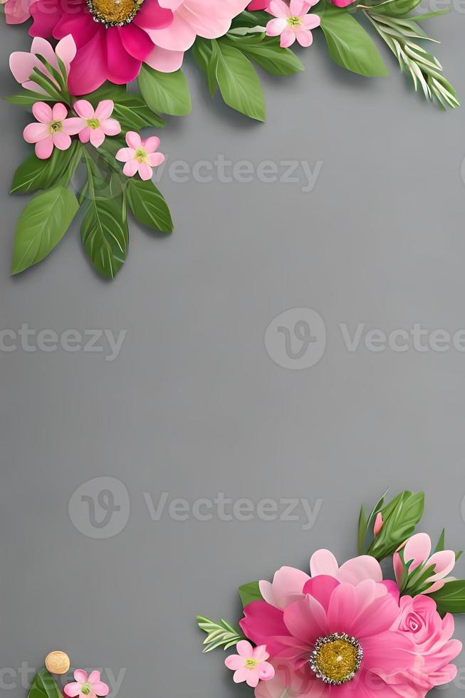 kleurrijk gemakkelijk bloemen decoratie, klein bloem illustratie, achtergrond sjabloon, creatief arrangement van natuur en bloemen. mooi zo voor banier, bruiloft kaart uitnodiging voorlopige versie, ontwerp element, en ander. foto