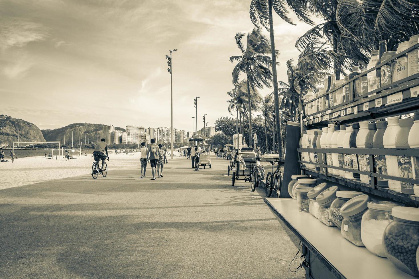 flamengo Rio de Janeiro Brazilië 2020 flamengo strand promenade mensen en toerisme Rio de Janeiro Brazilië. foto