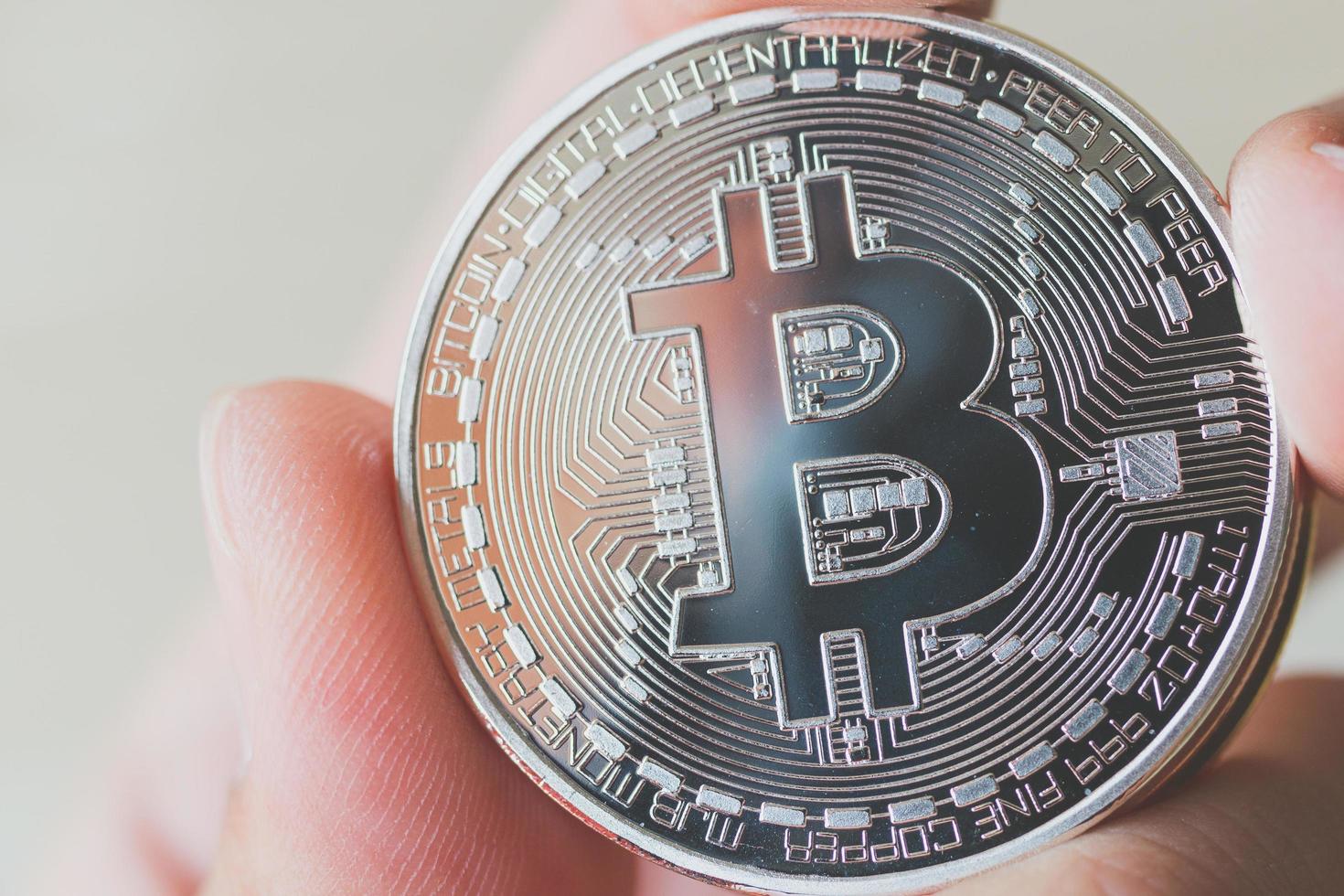 bitcoin-munten, digitaal valutaconcept foto