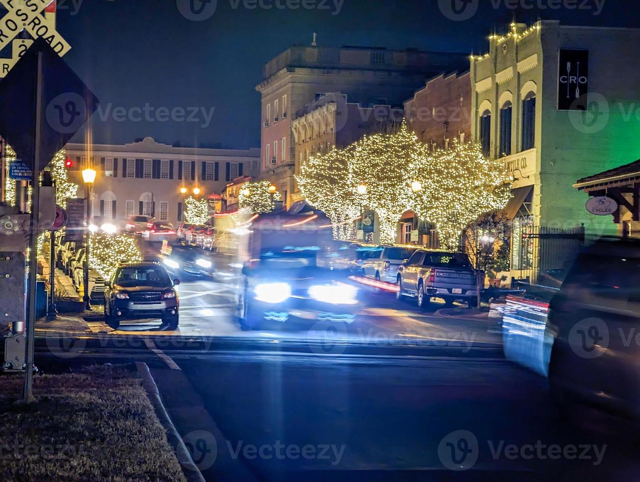 koel avond winter scènes gedurende Kerstmis in belmont nc foto