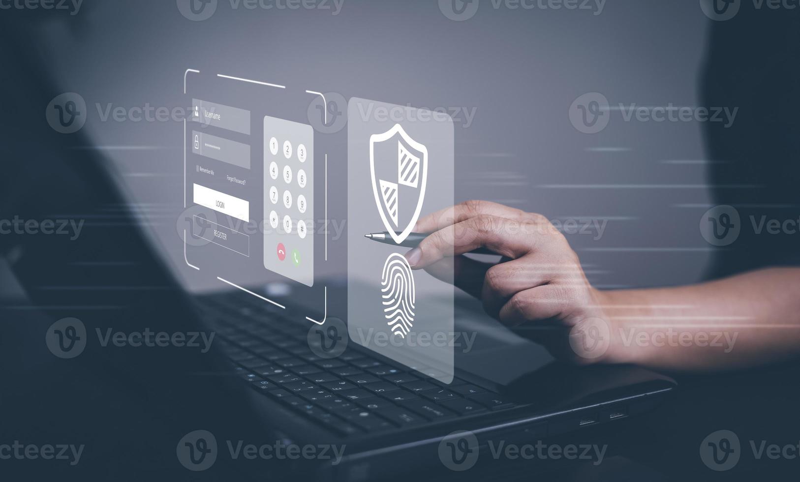 hand- tintje met scannen de bescherming systeem cyber veiligheid, inloggen, gebruiker, identificatie informatie veiligheid en encryptie, beveiligen toegang naar gebruiker's persoonlijk informatie, beveiligen internet toegang foto