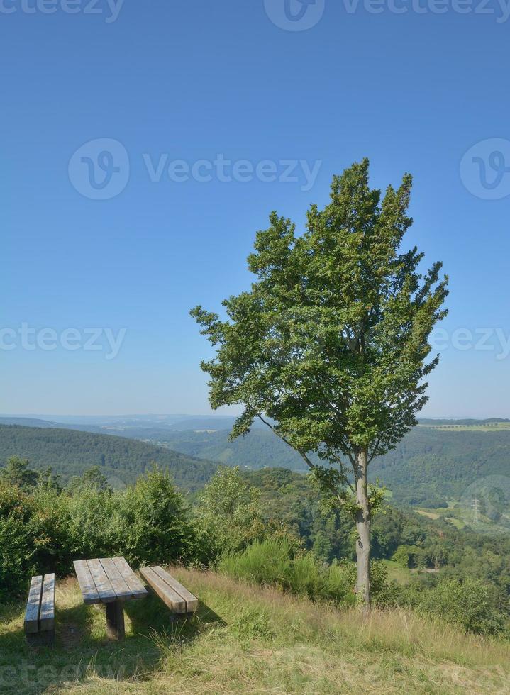 visie van grover kopf berg Bij limoenen toren, Westerwald, Duitsland foto