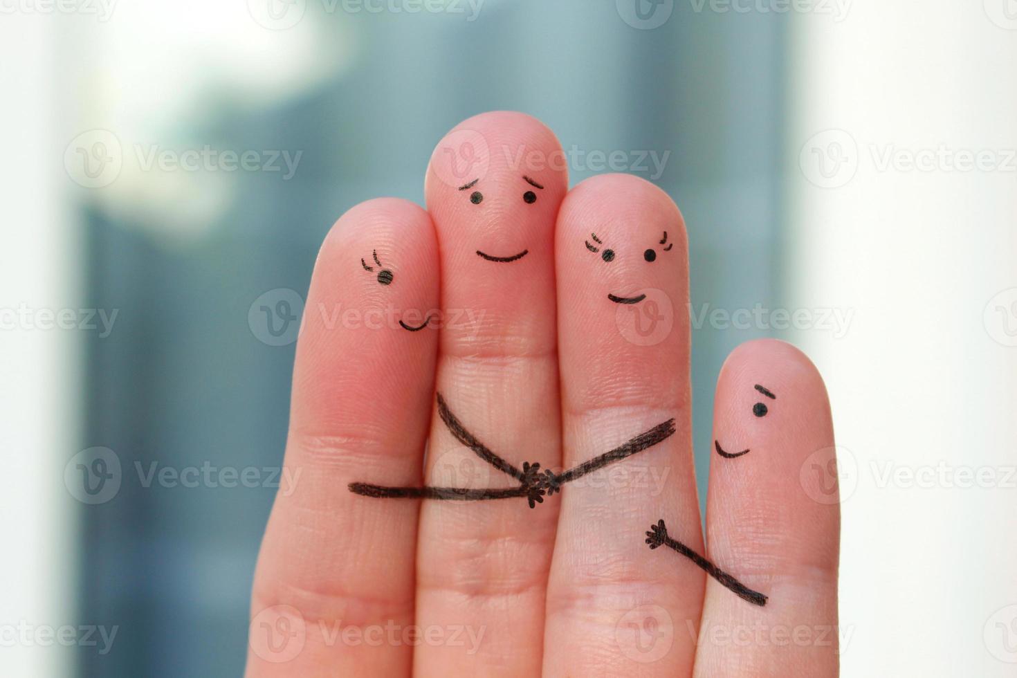 vingers kunst van familie. concept van liefde, vriendschap, geluk. foto