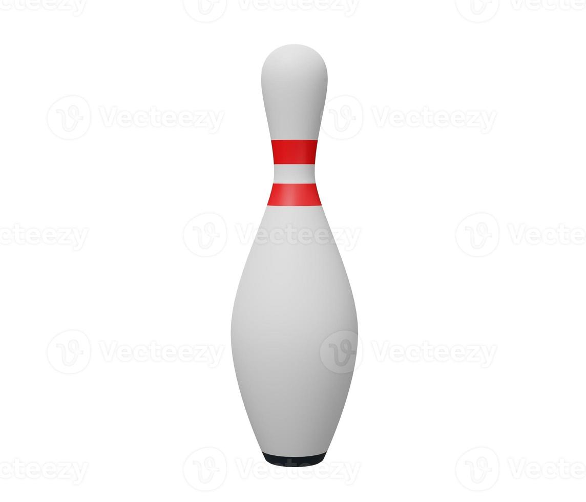 bowling pin 3d veroorzaken. 3d geven tekenfilm minimaal icoon illustratie foto