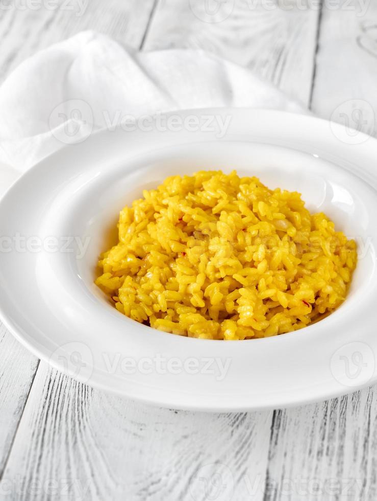 portie saffraanrisotto foto