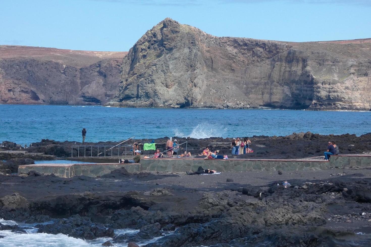 kust van agaete Aan de eiland van oma canaria in de atlantic oceaan. foto