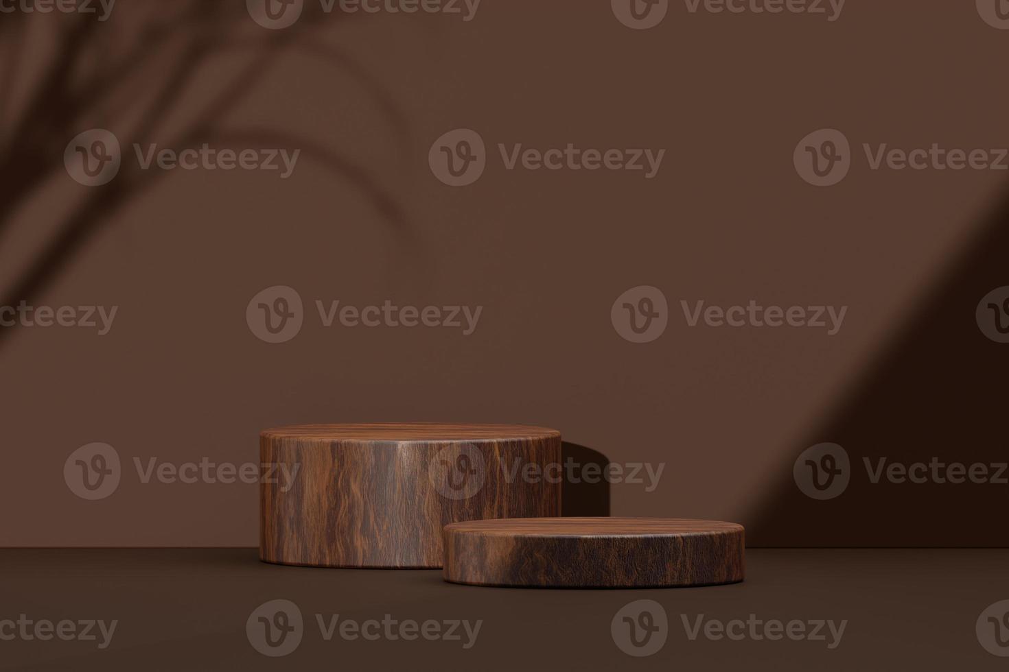 houten podium uitverkoop met schaduw tropisch zonlicht voetstuk Product Scherm natuur platform voor Product presentatie mockup 3d achtergrond foto