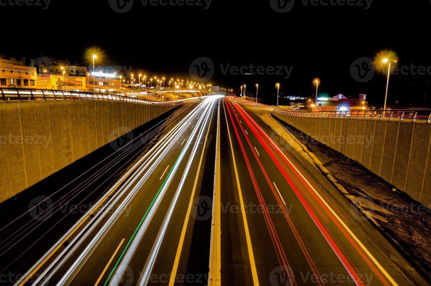 snelweg Bij nacht foto