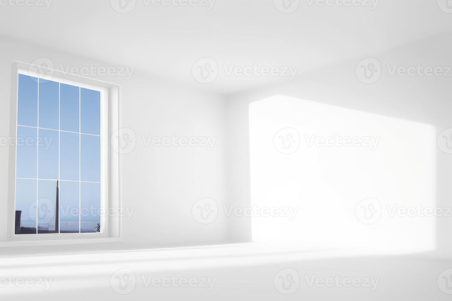 3d geven wit leeg kamer, schoon wit 3d interieur ruimte foto