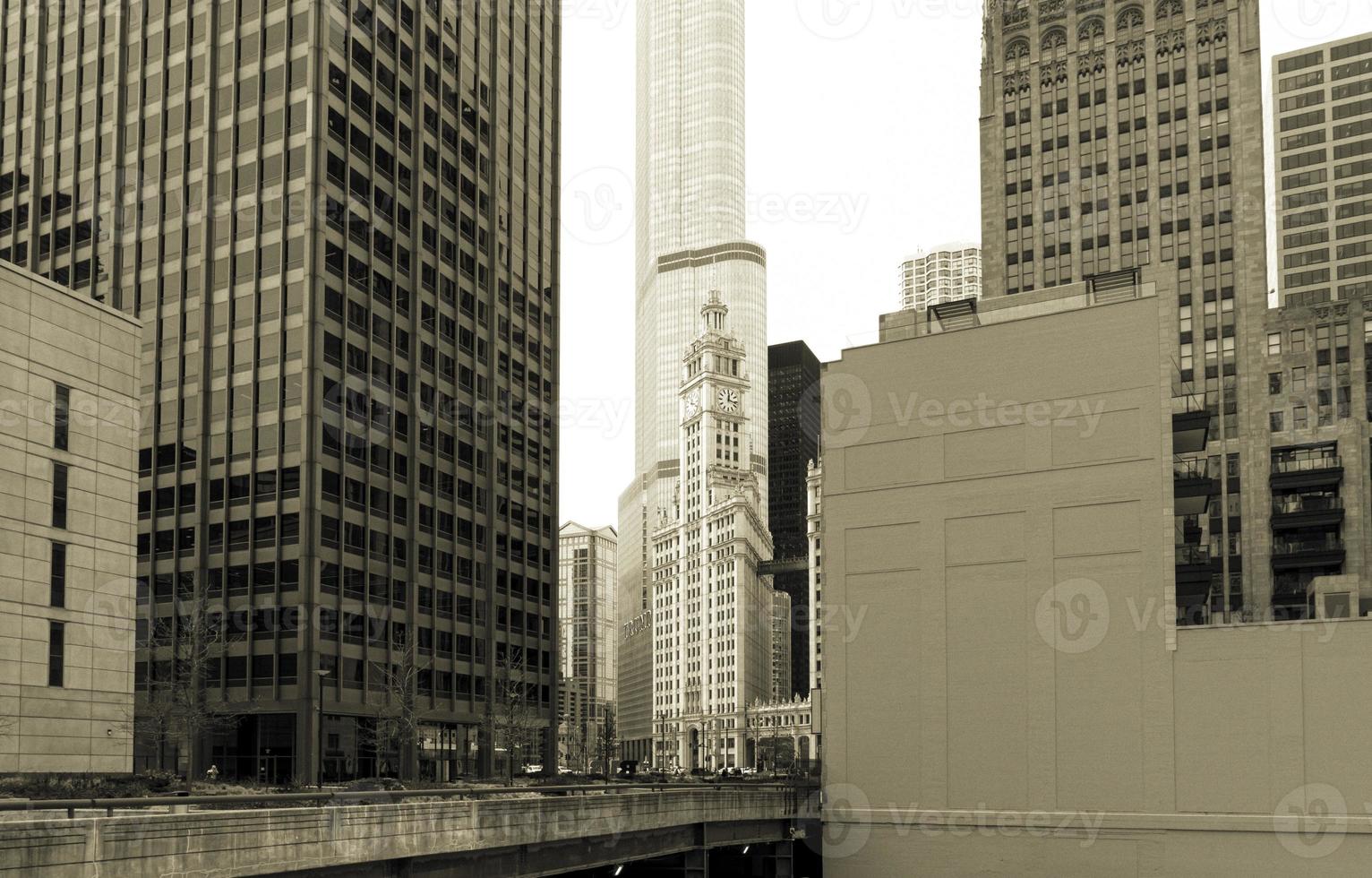 downtown chicago architectuur. foto