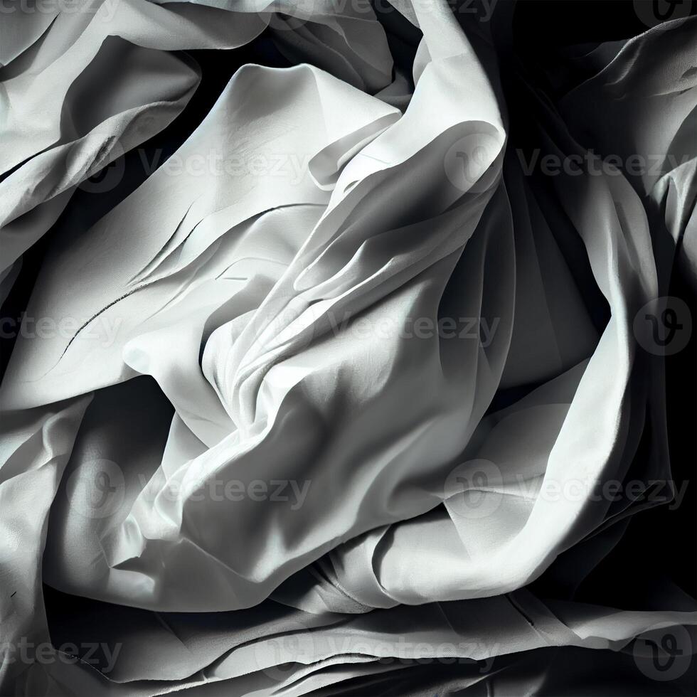 structuur patroon verfrommeld wit kleding stof achtergrond - ai gegenereerd beeld foto