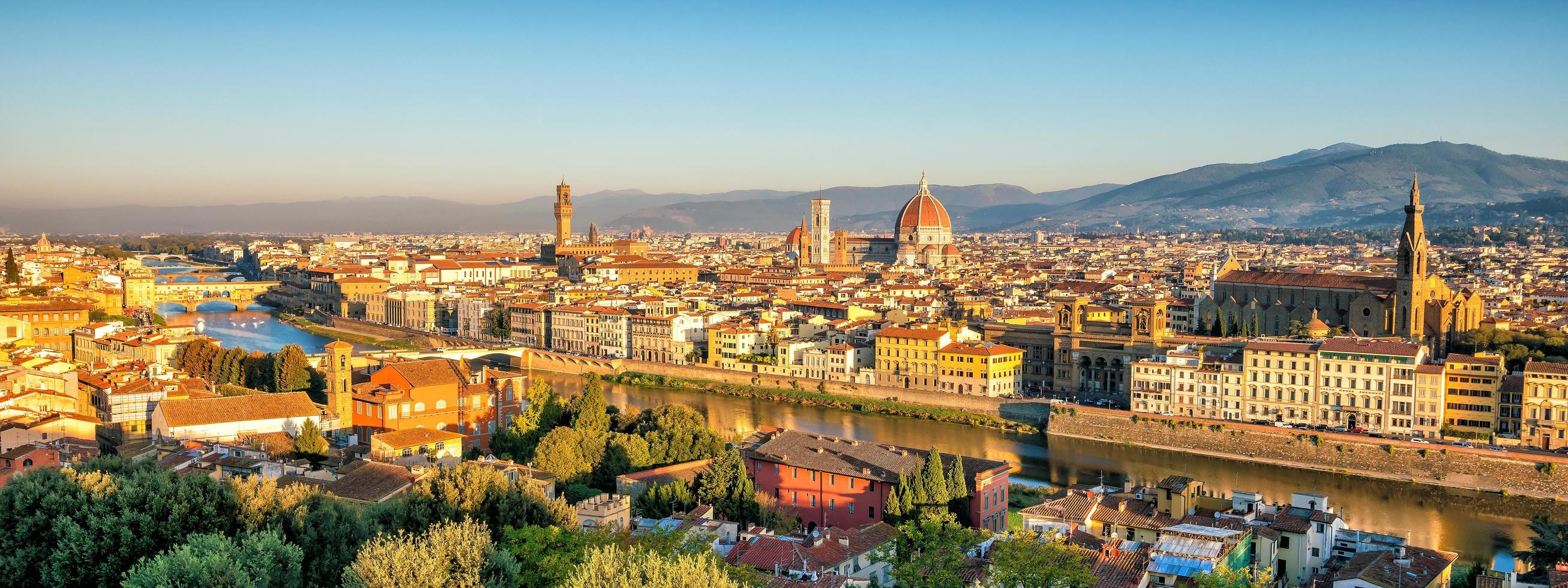 uitzicht op de skyline van florence van bovenaanzicht foto