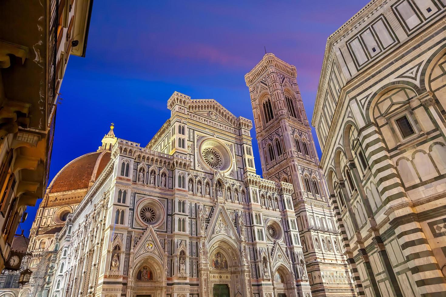 duomo en florence city downtown skyline stadsgezicht van italië foto