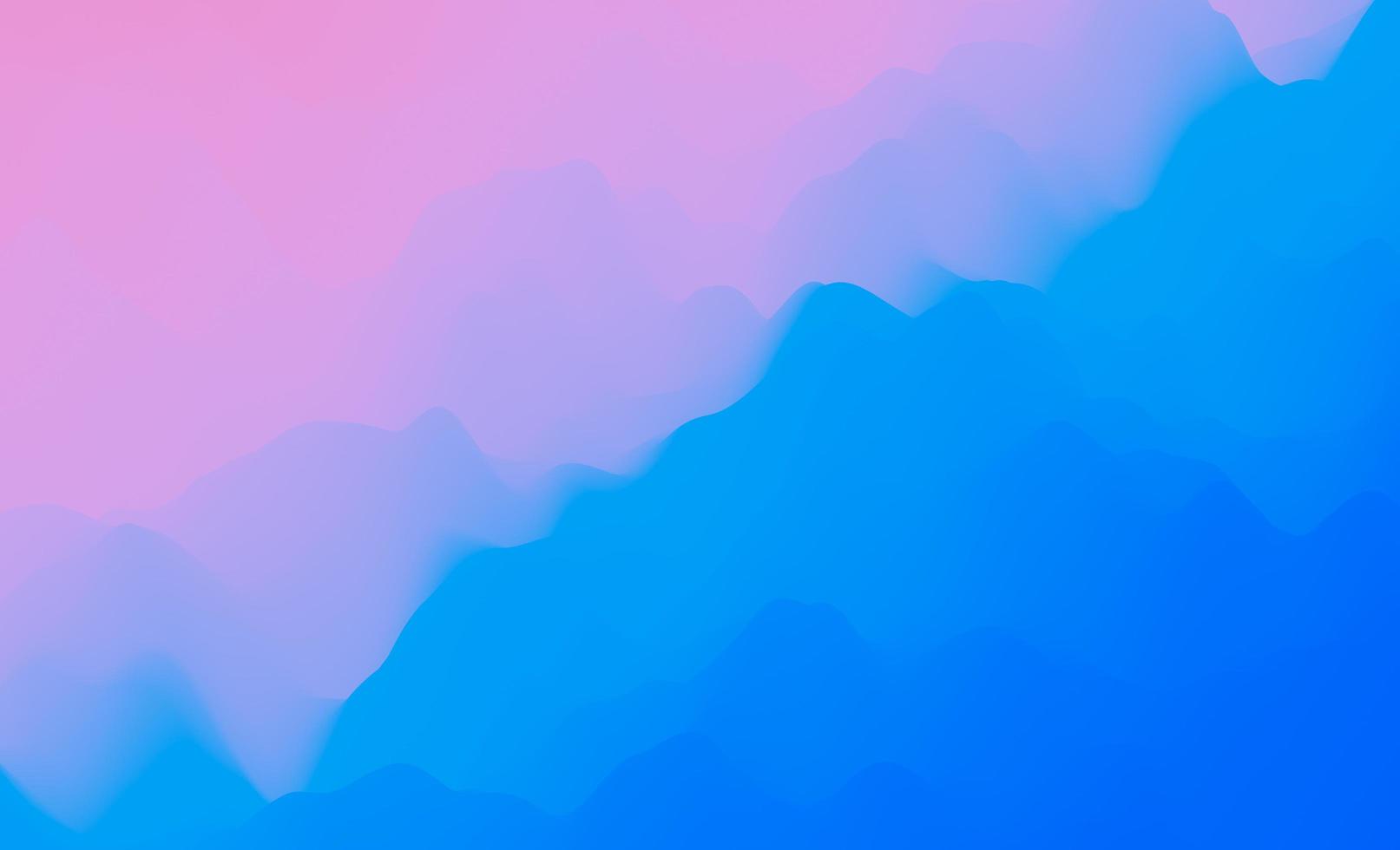 3d abstract ontwerp van vlakke bergen in gradiëntkleur foto
