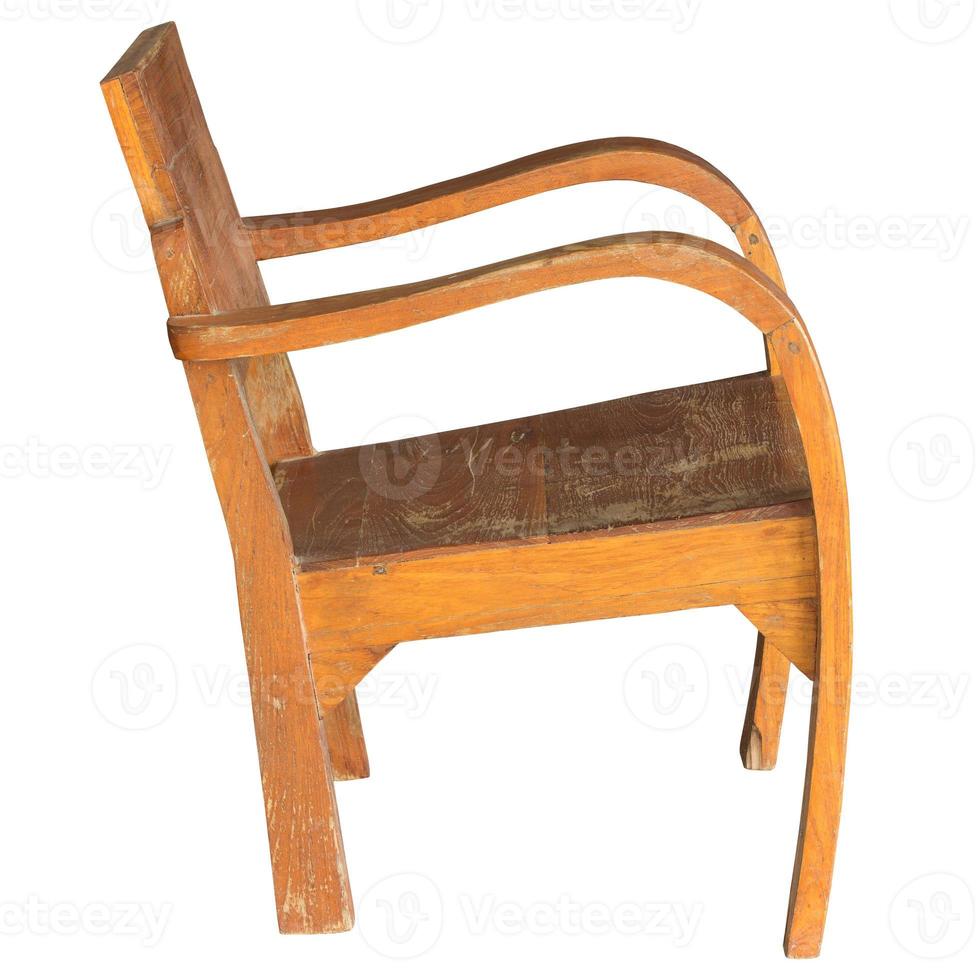 houten stoel geïsoleerd op wit met uitknippad foto