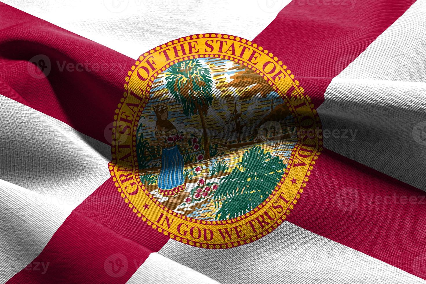 3d illustratie vlag van Florida is een staat van Verenigde staten. wav foto