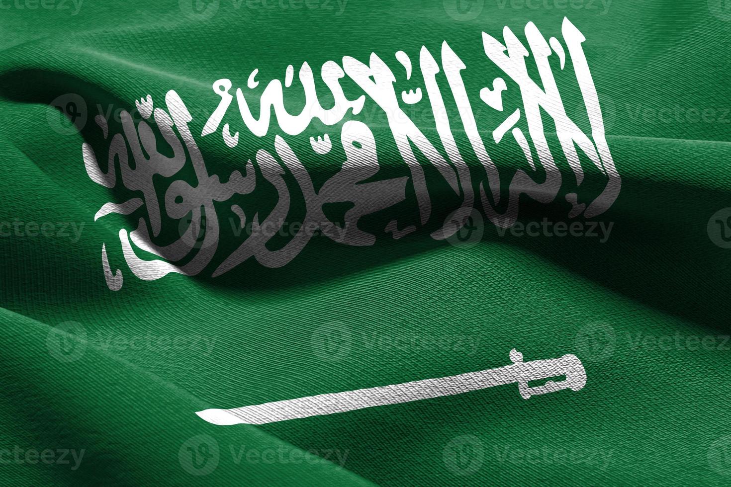 3d illustratie detailopname vlag van saudi Arabië foto