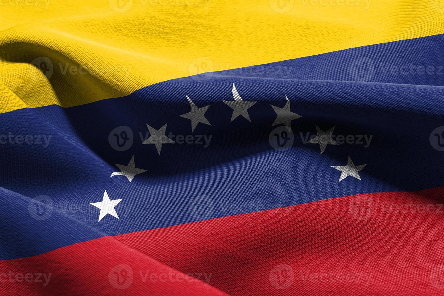 3d illustratie detailopname vlag van Venezuela foto