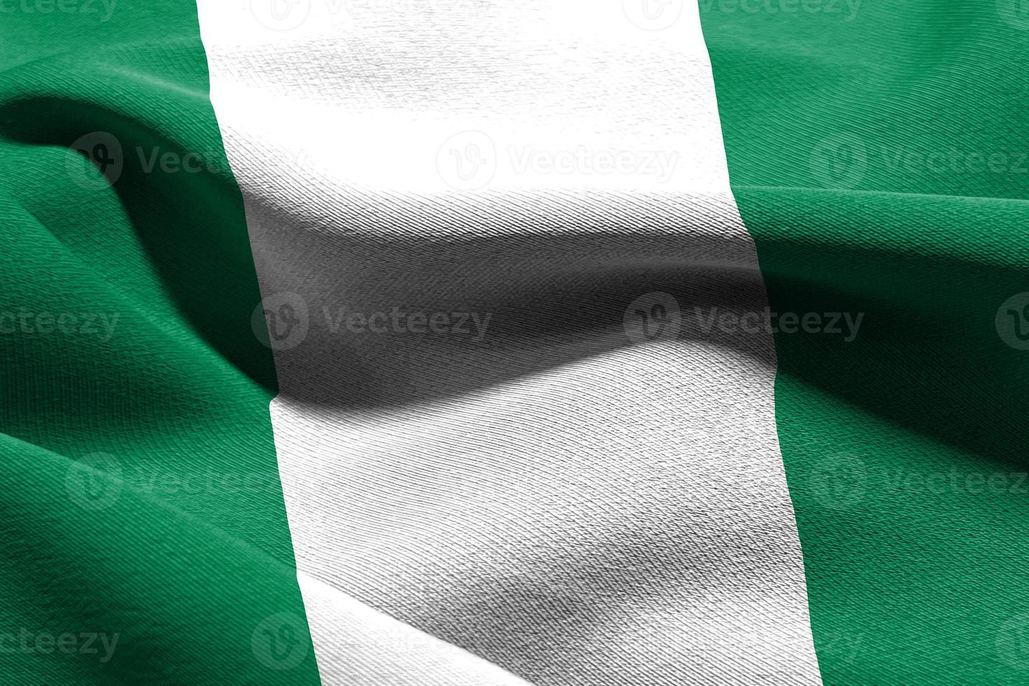 3d illustratie detailopname vlag van Nigeria foto