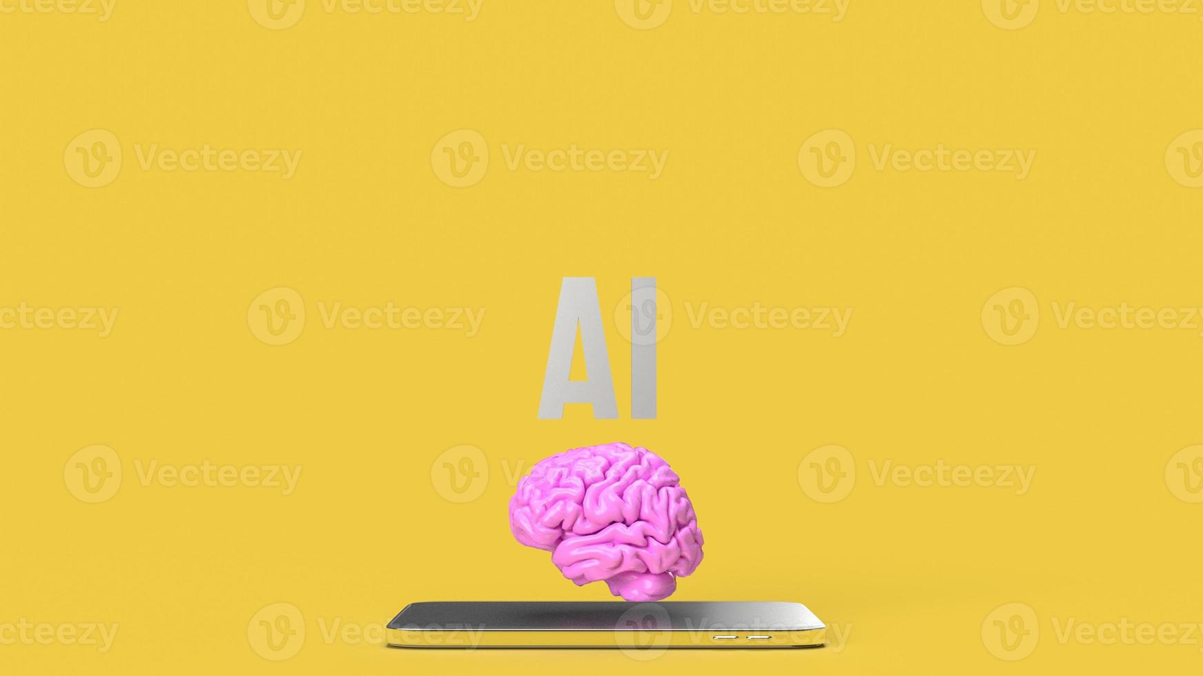 hersenen ai voor technologie concept 3d renderen foto